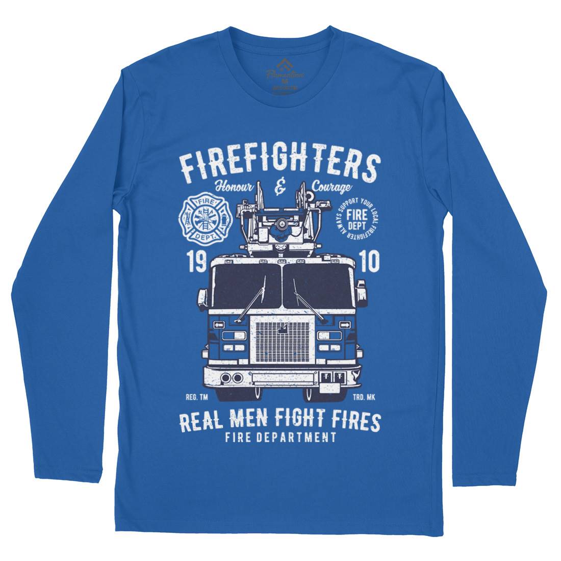 Firefighters Truck Mens Long Sleeve T-Shirt Firefighters A659