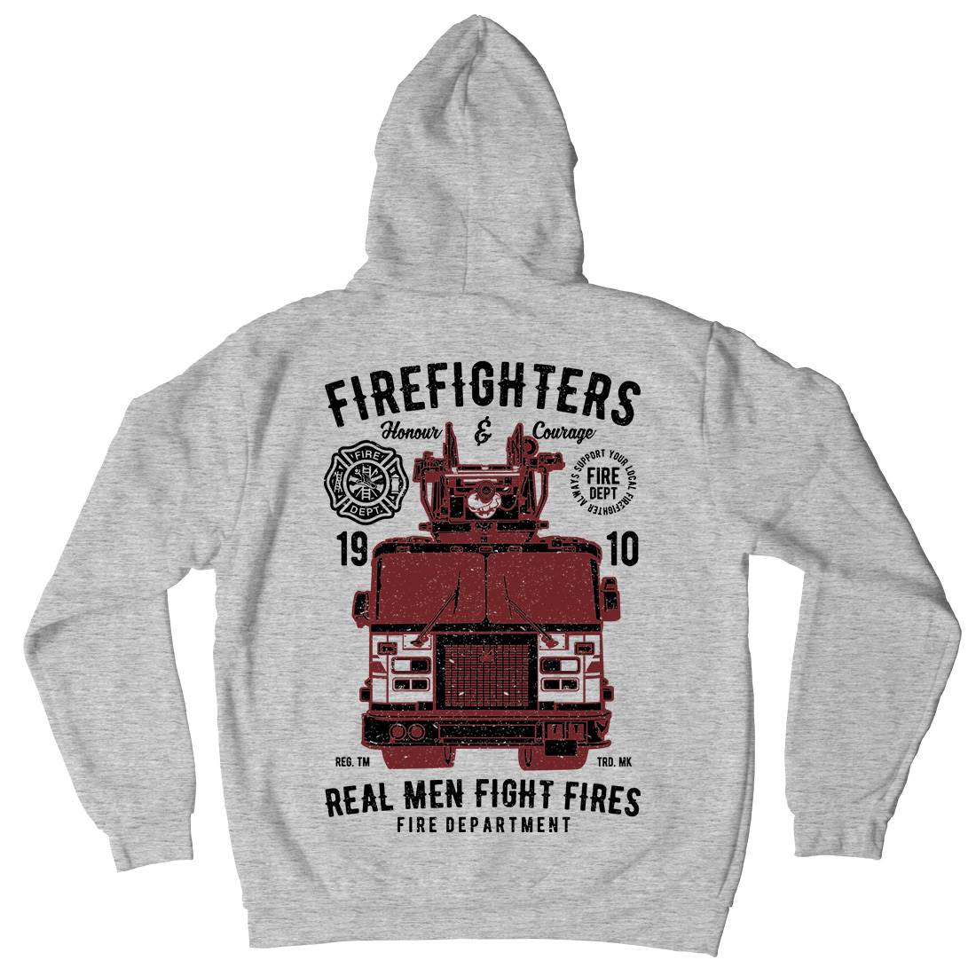 Firefighters Truck Mens Hoodie With Pocket Firefighters A659