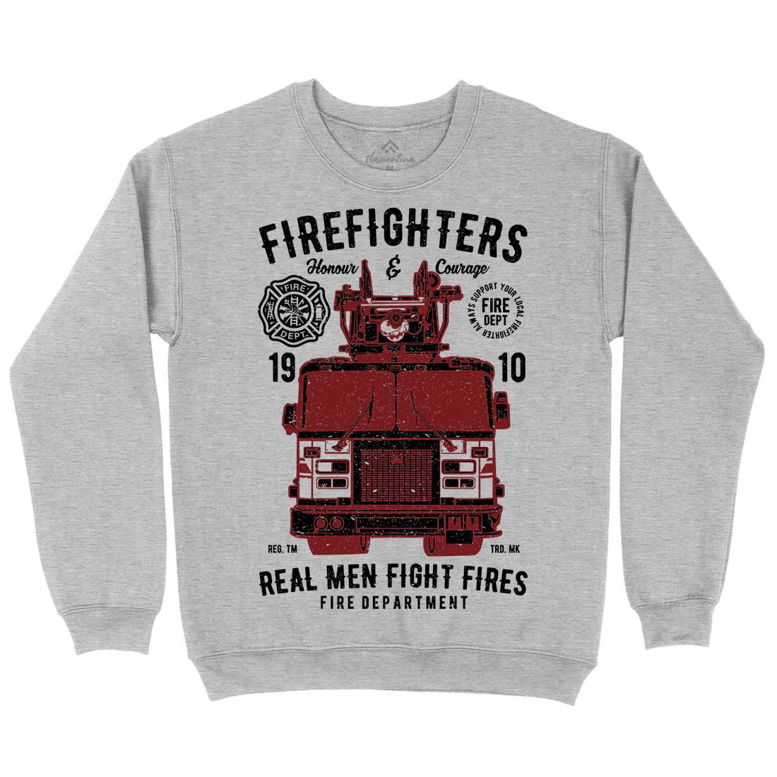 Firefighters Truck Mens Crew Neck Sweatshirt Firefighters A659