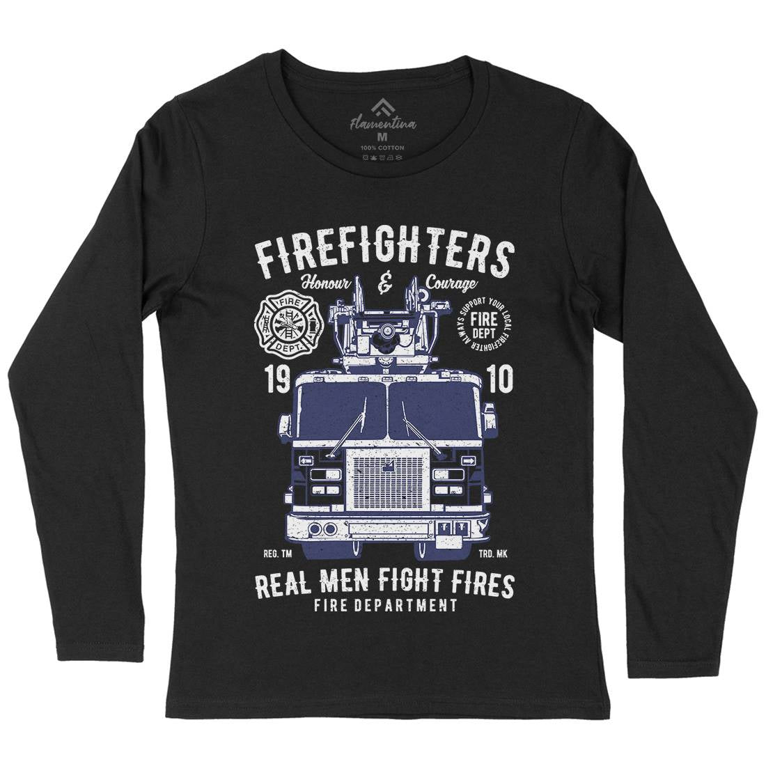 Firefighters Truck Womens Long Sleeve T-Shirt Firefighters A659