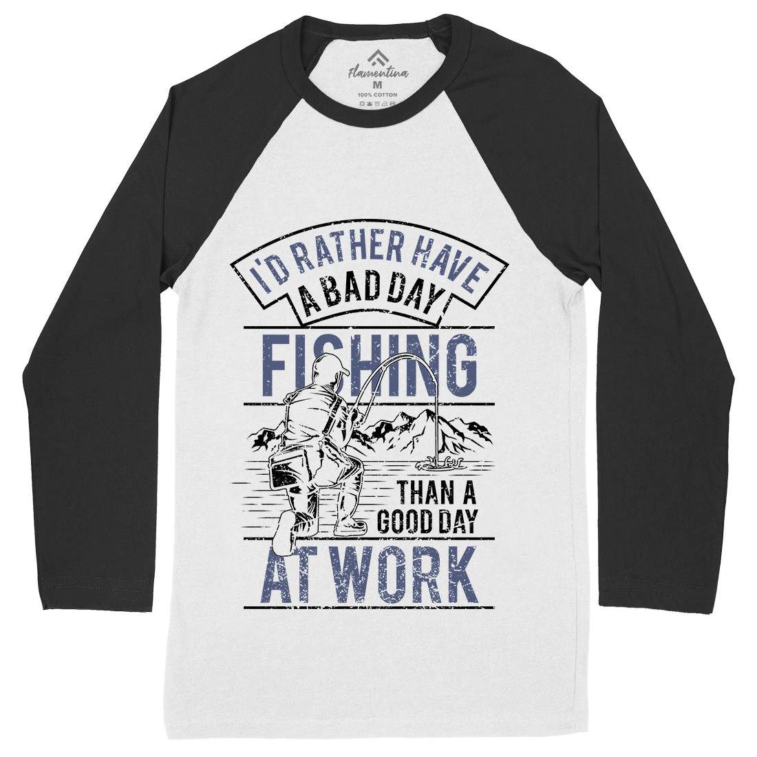 Gear Mens Long Sleeve Baseball T-Shirt Fishing A660