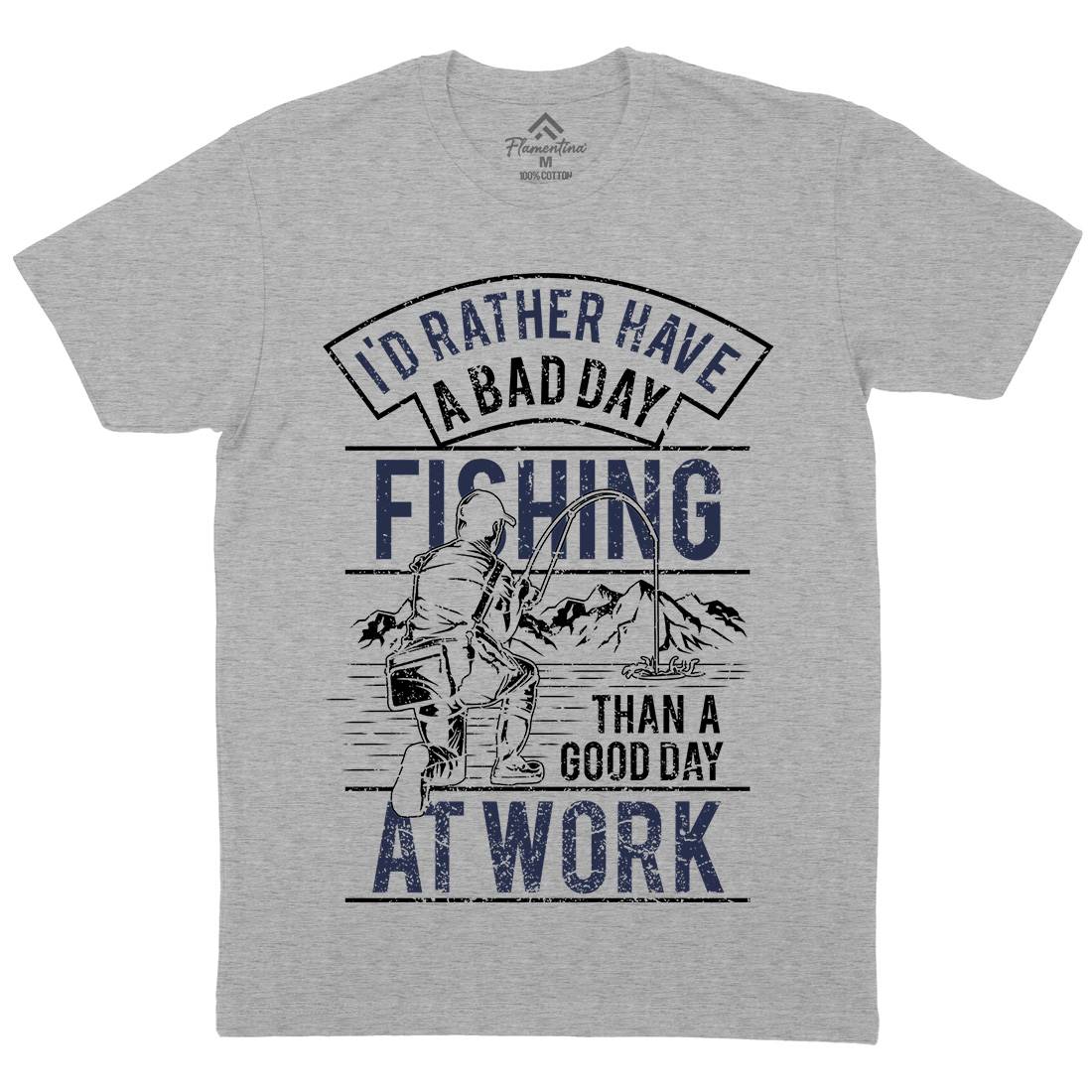Gear Mens Organic Crew Neck T-Shirt Fishing A660
