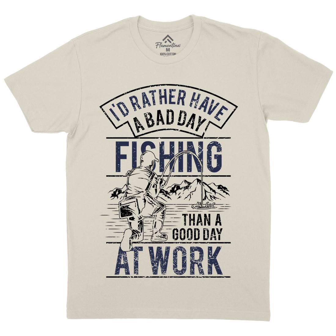 Gear Mens Organic Crew Neck T-Shirt Fishing A660
