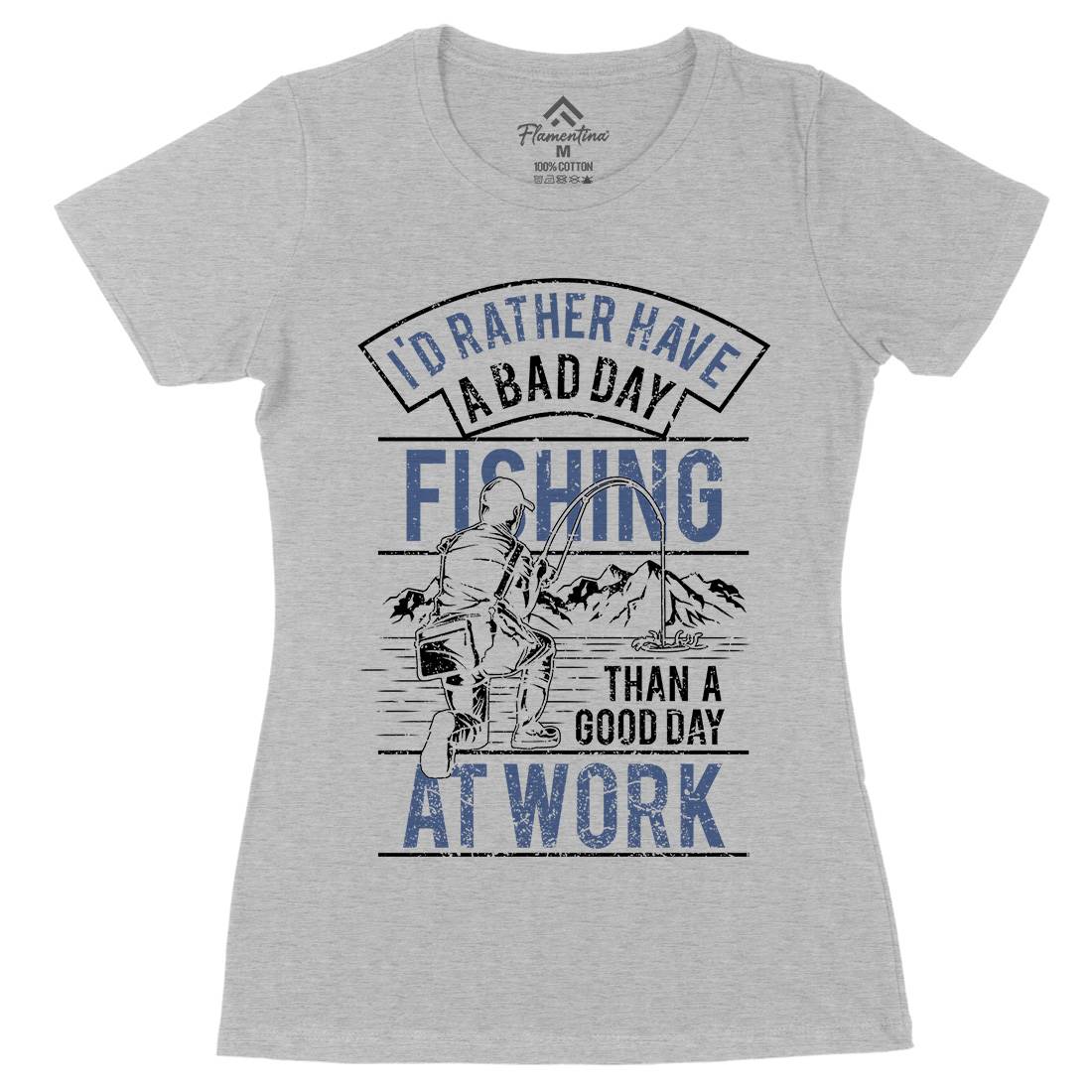 Gear Womens Organic Crew Neck T-Shirt Fishing A660