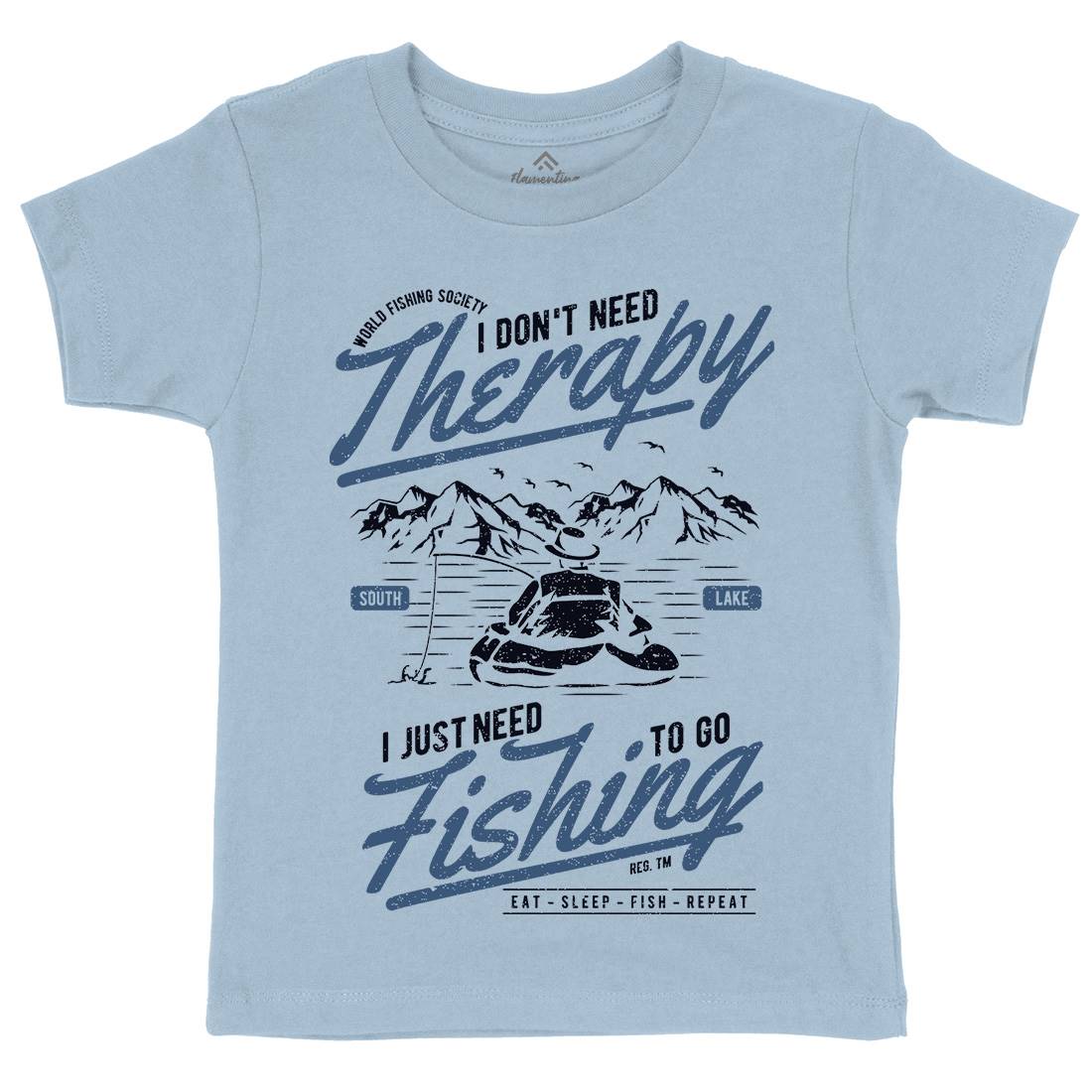Therapy Kids Crew Neck T-Shirt Fishing A662