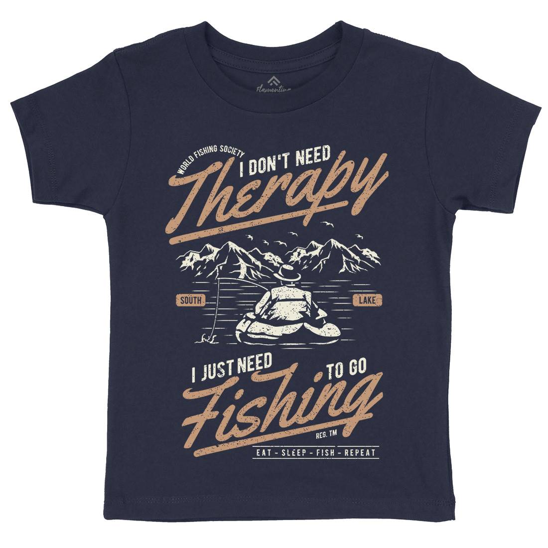 Therapy Kids Organic Crew Neck T-Shirt Fishing A662