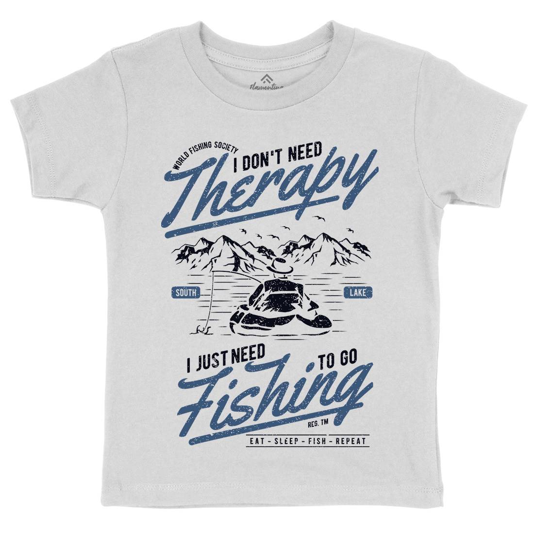 Therapy Kids Crew Neck T-Shirt Fishing A662