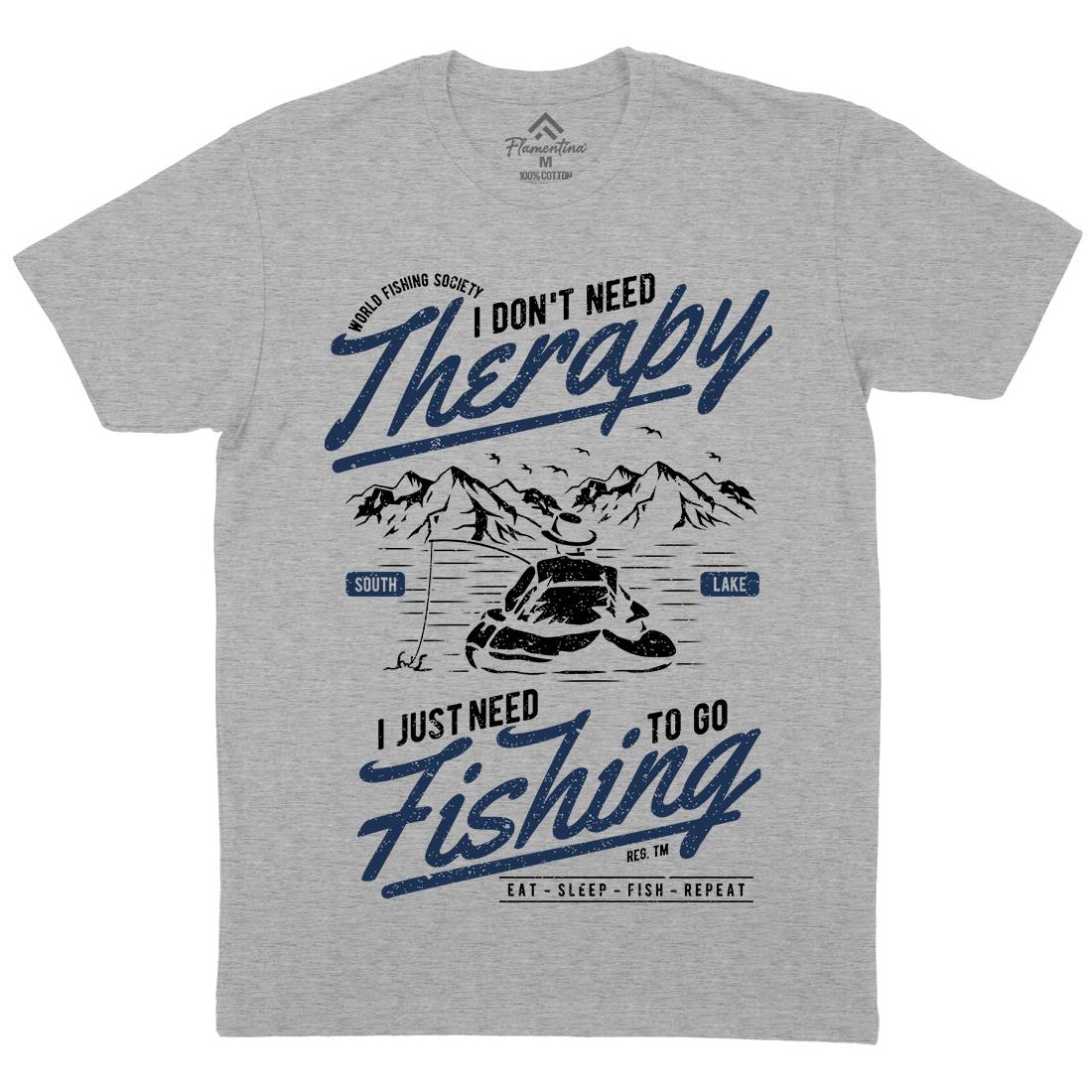 Therapy Mens Crew Neck T-Shirt Fishing A662