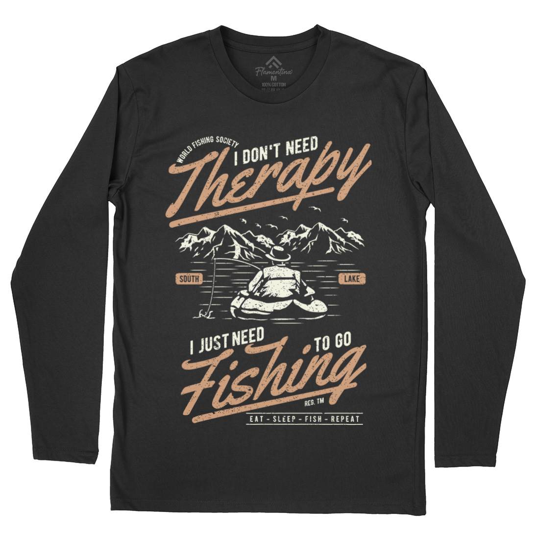 Therapy Mens Long Sleeve T-Shirt Fishing A662