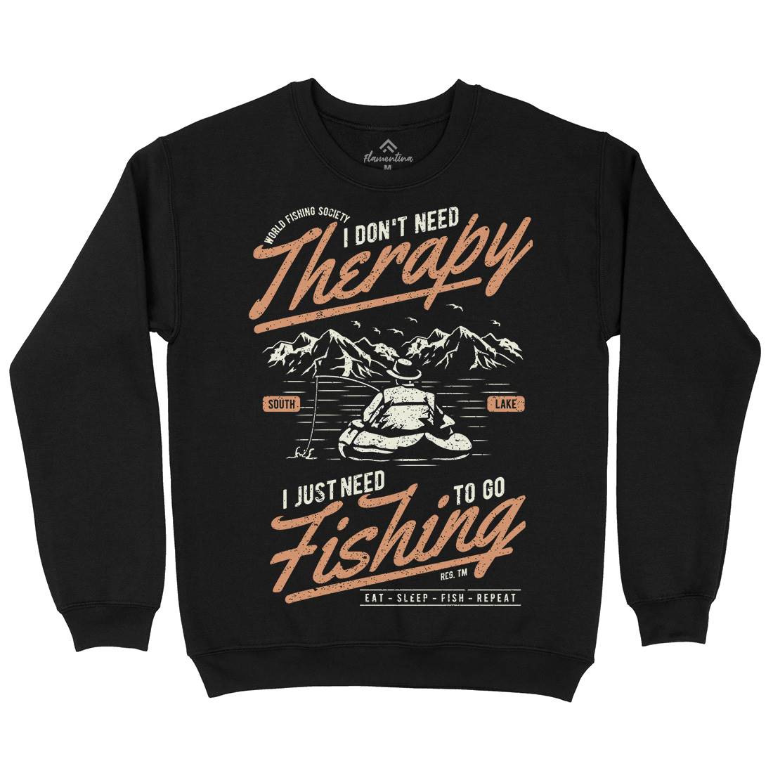 Therapy Mens Crew Neck Sweatshirt Fishing A662
