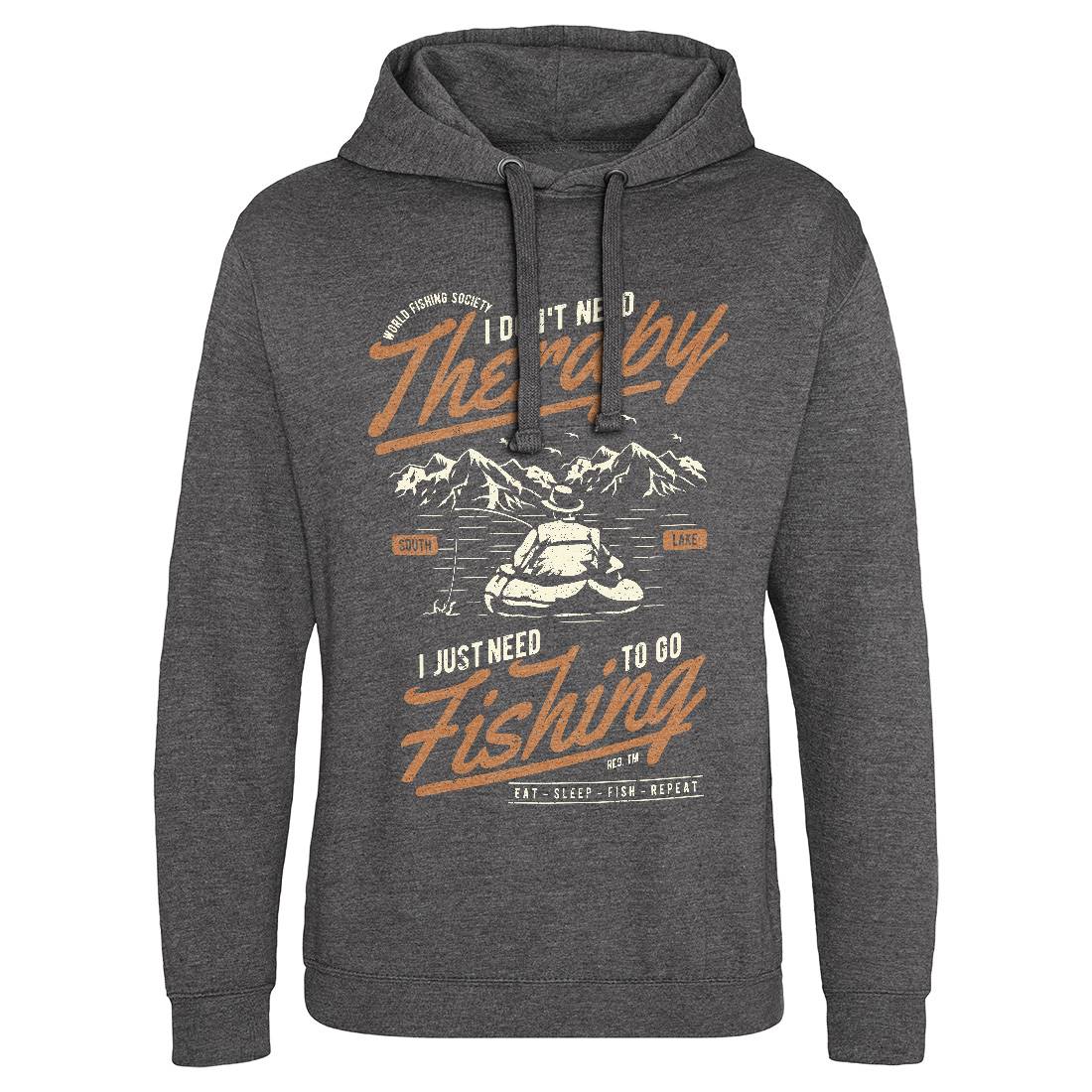 Therapy Mens Hoodie Without Pocket Fishing A662