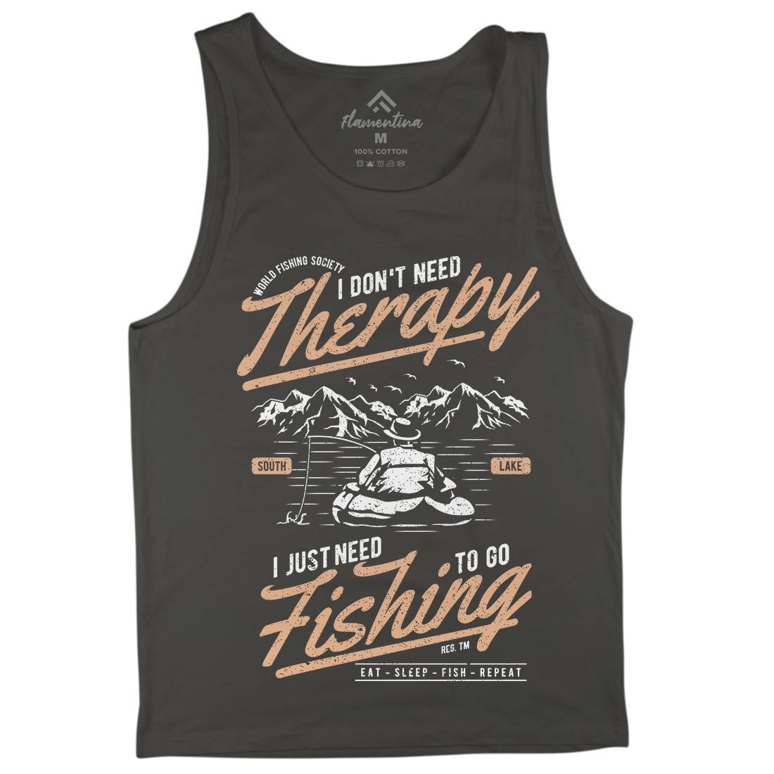 Therapy Mens Tank Top Vest Fishing A662
