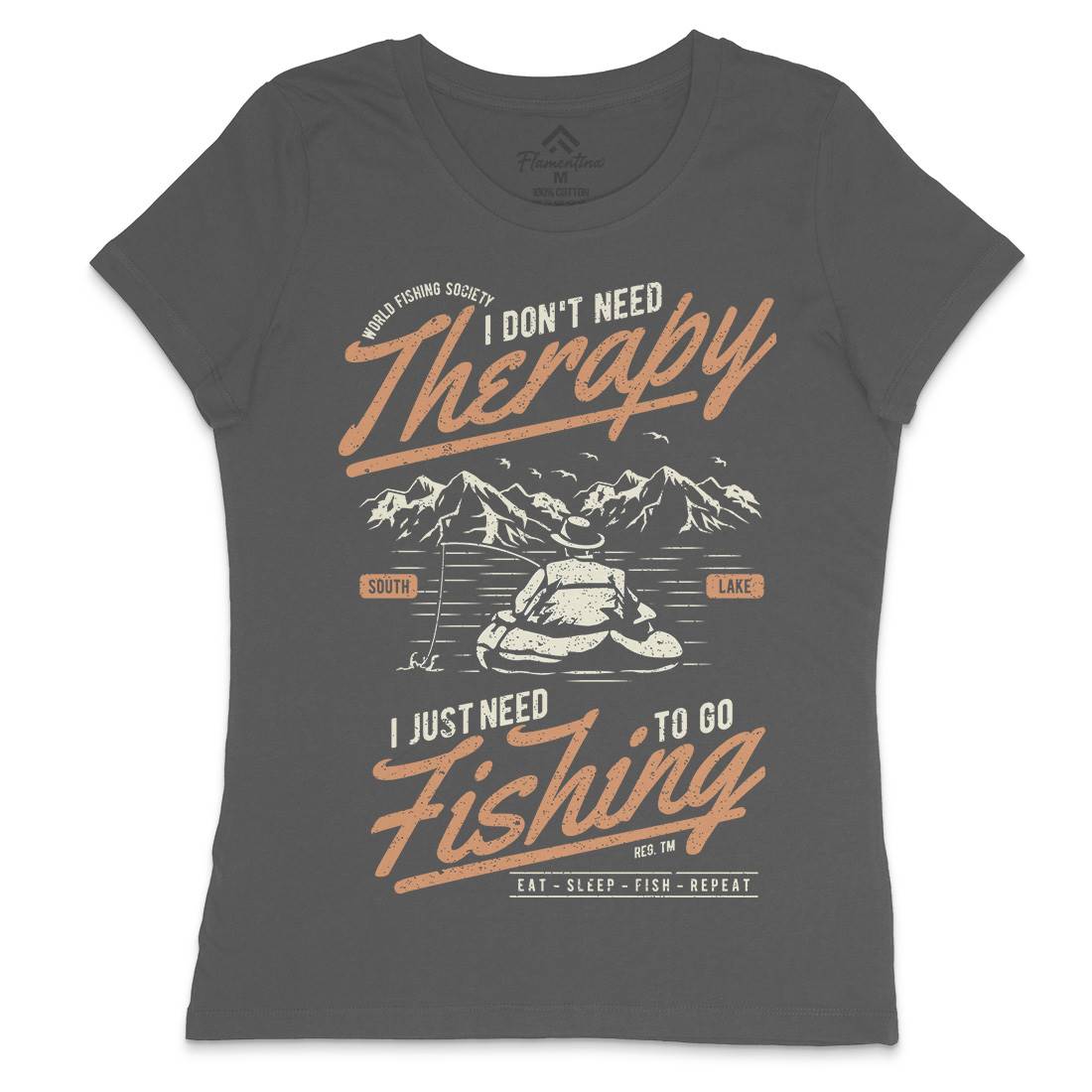 Therapy Womens Crew Neck T-Shirt Fishing A662