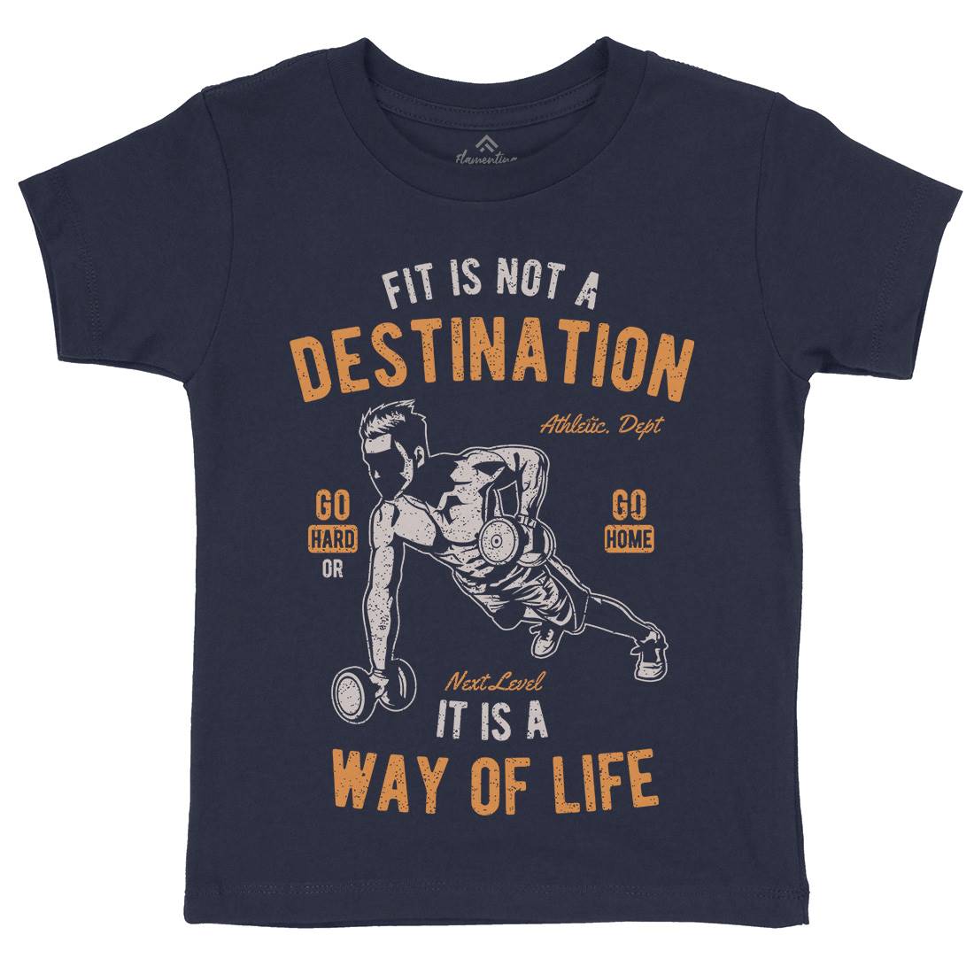 Fit Is Not A Destination Kids Organic Crew Neck T-Shirt Gym A663