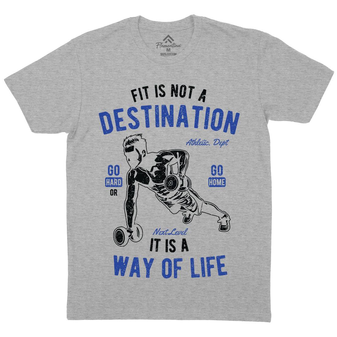 Fit Is Not A Destination Mens Organic Crew Neck T-Shirt Gym A663