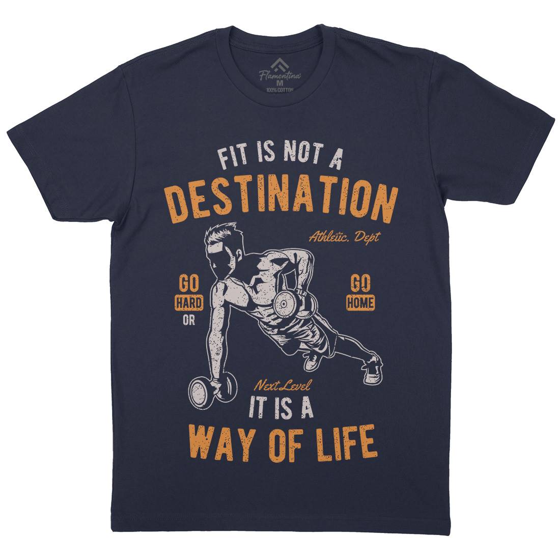 Fit Is Not A Destination Mens Crew Neck T-Shirt Gym A663