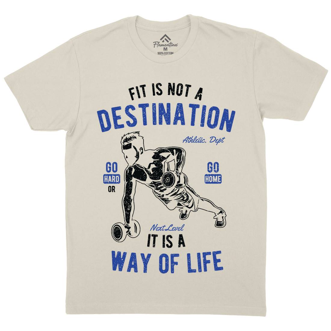 Fit Is Not A Destination Mens Organic Crew Neck T-Shirt Gym A663