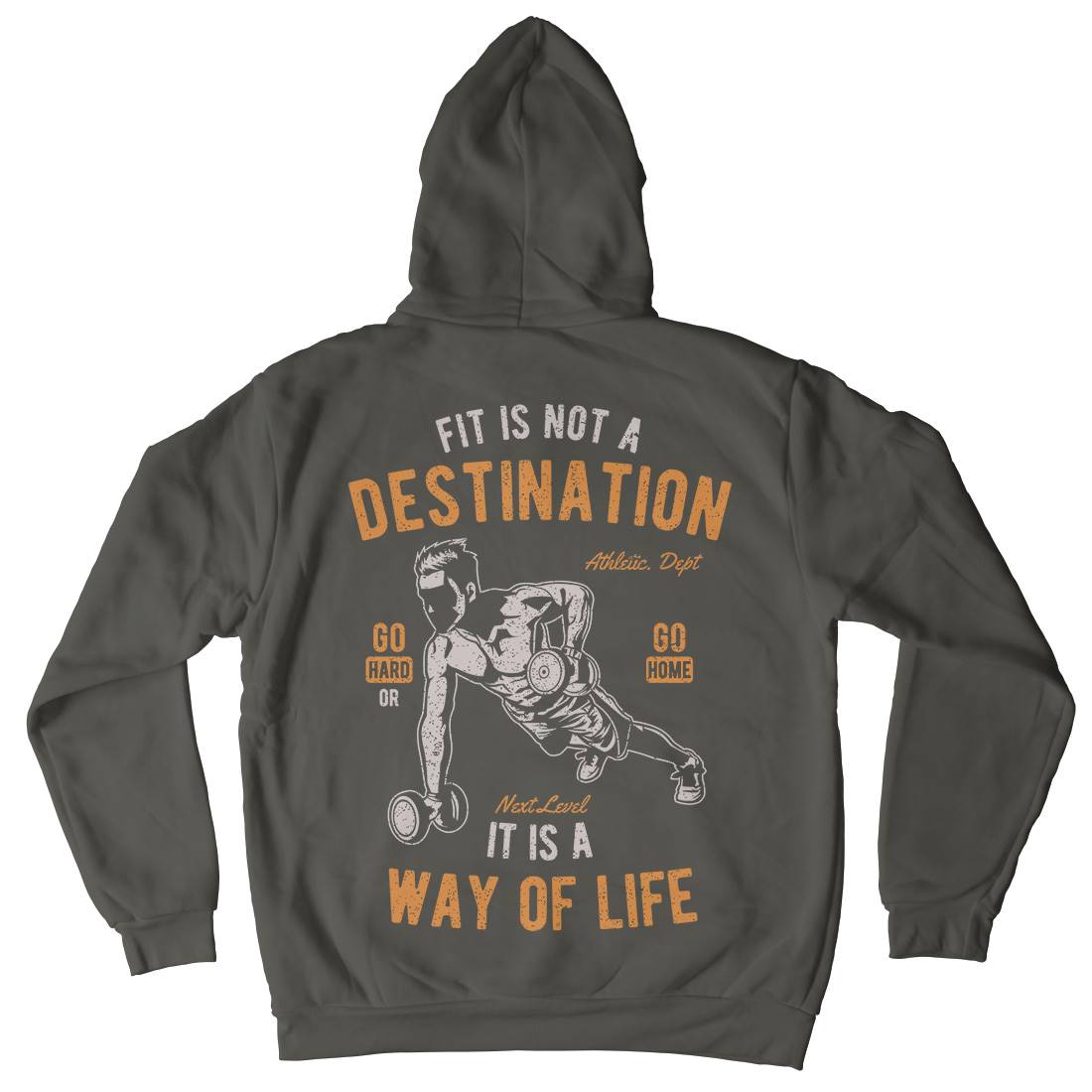 Fit Is Not A Destination Mens Hoodie With Pocket Gym A663