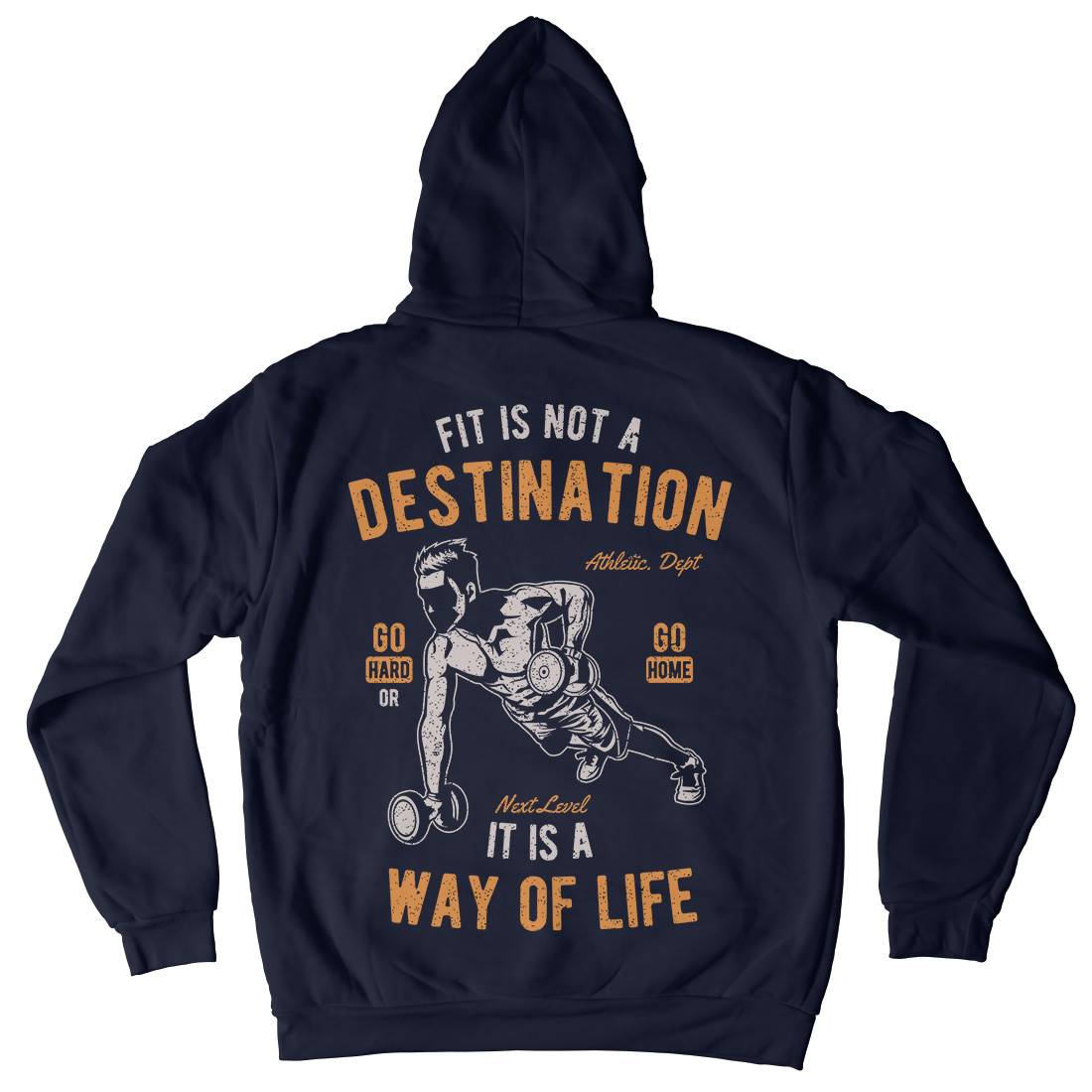 Fit Is Not A Destination Mens Hoodie With Pocket Gym A663