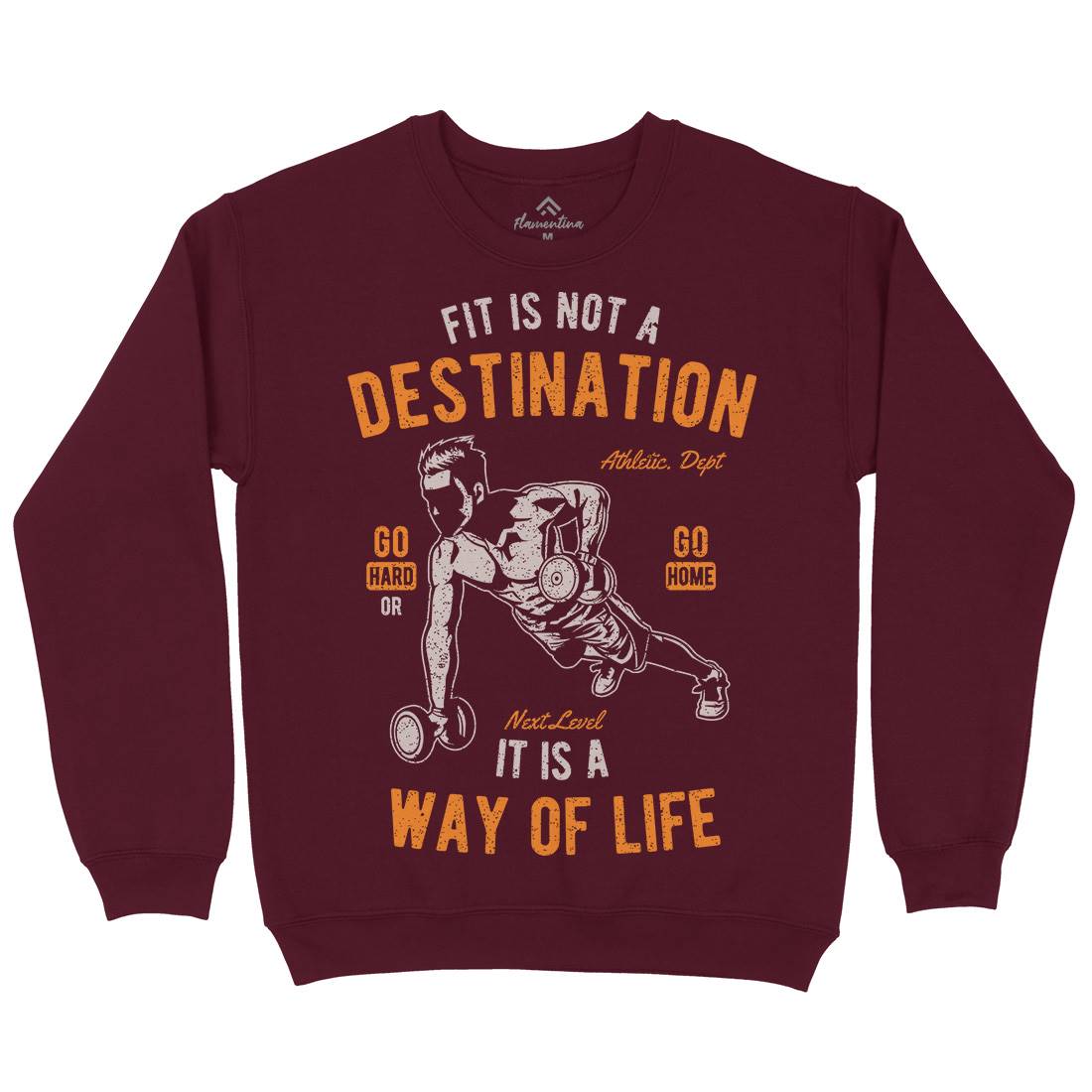 Fit Is Not A Destination Mens Crew Neck Sweatshirt Gym A663