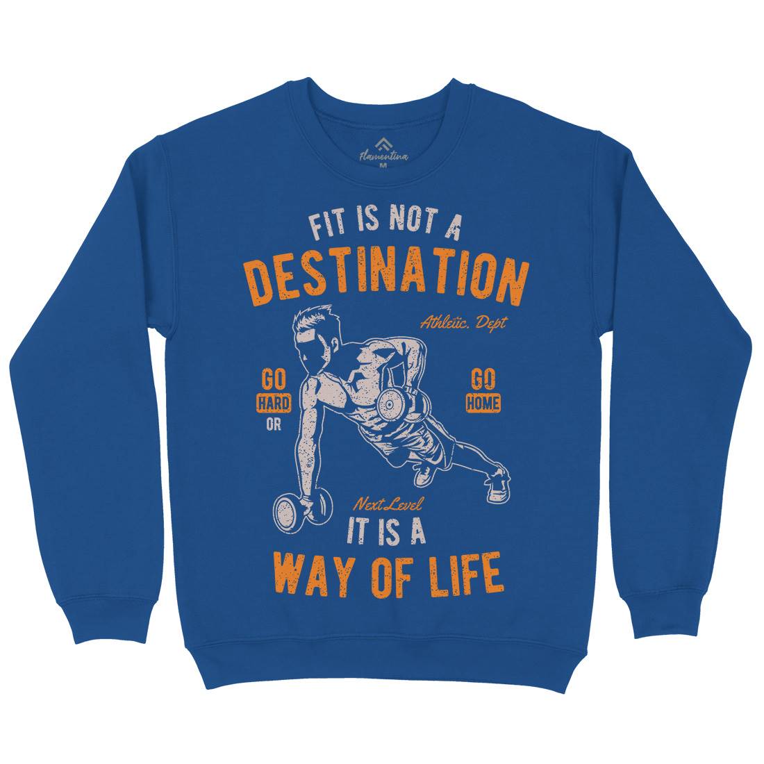 Fit Is Not A Destination Mens Crew Neck Sweatshirt Gym A663