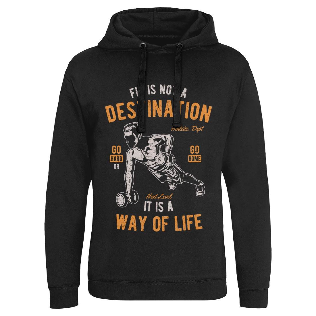 Fit Is Not A Destination Mens Hoodie Without Pocket Gym A663