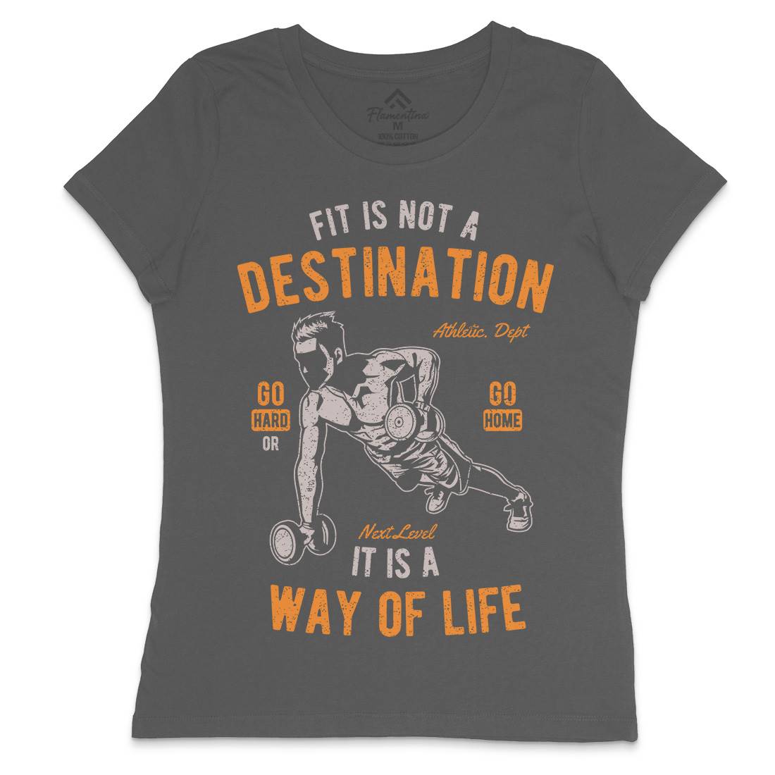 Fit Is Not A Destination Womens Crew Neck T-Shirt Gym A663