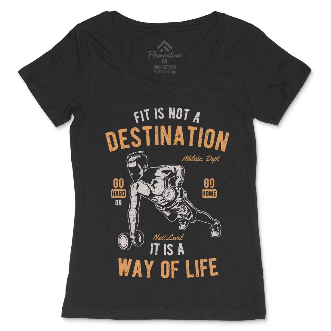 Fit Is Not A Destination Womens Scoop Neck T-Shirt Gym A663
