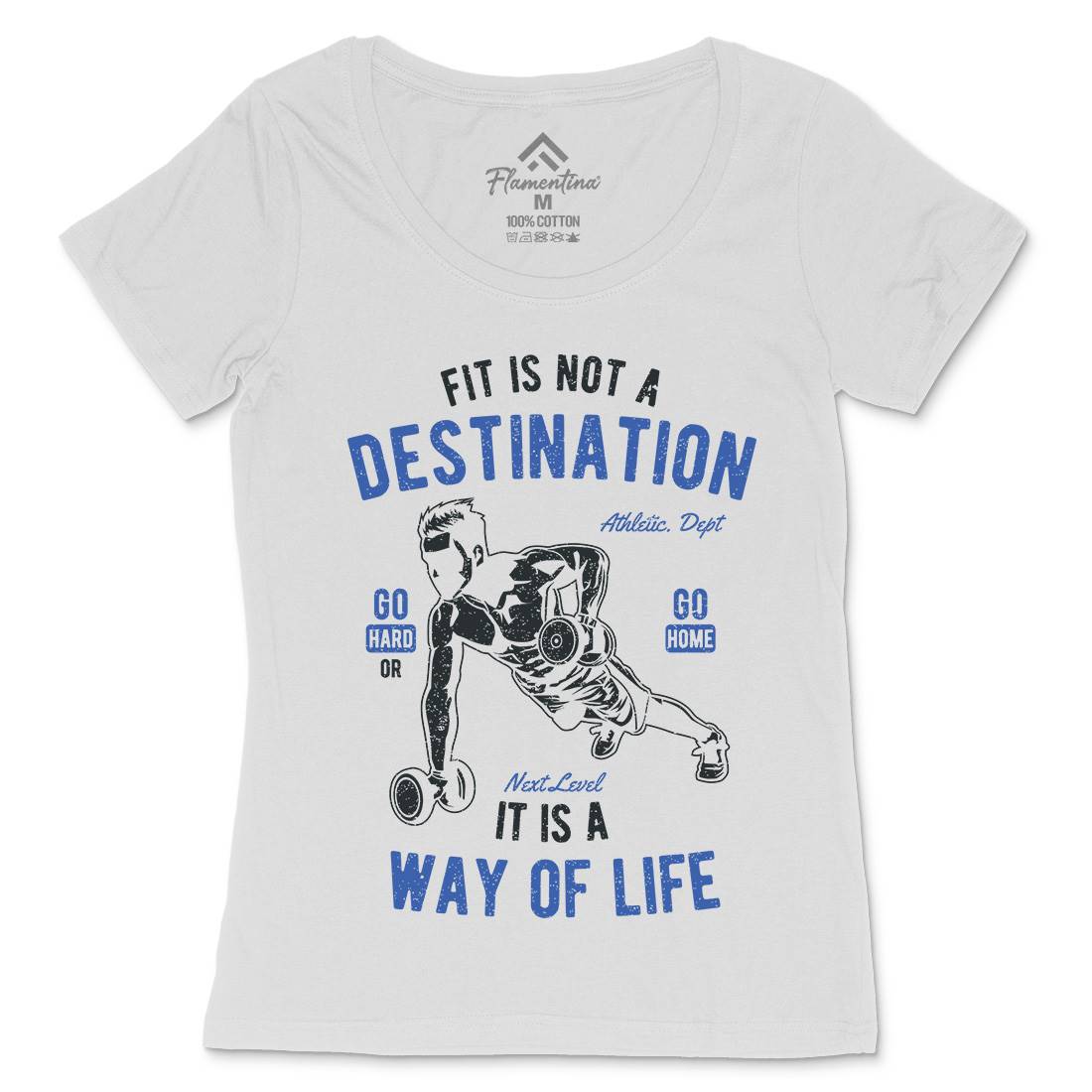 Fit Is Not A Destination Womens Scoop Neck T-Shirt Gym A663