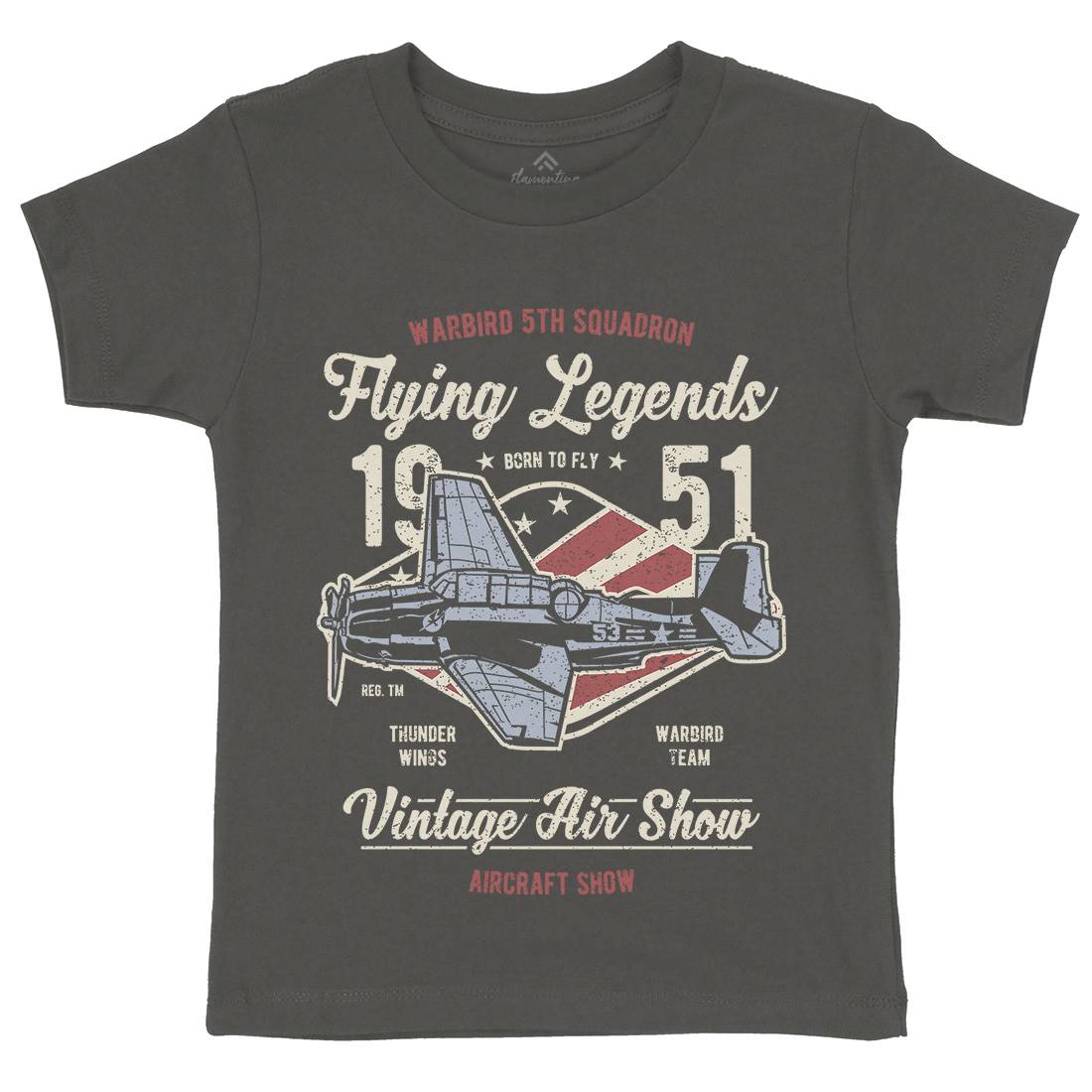 Flying Legends Kids Organic Crew Neck T-Shirt Vehicles A664