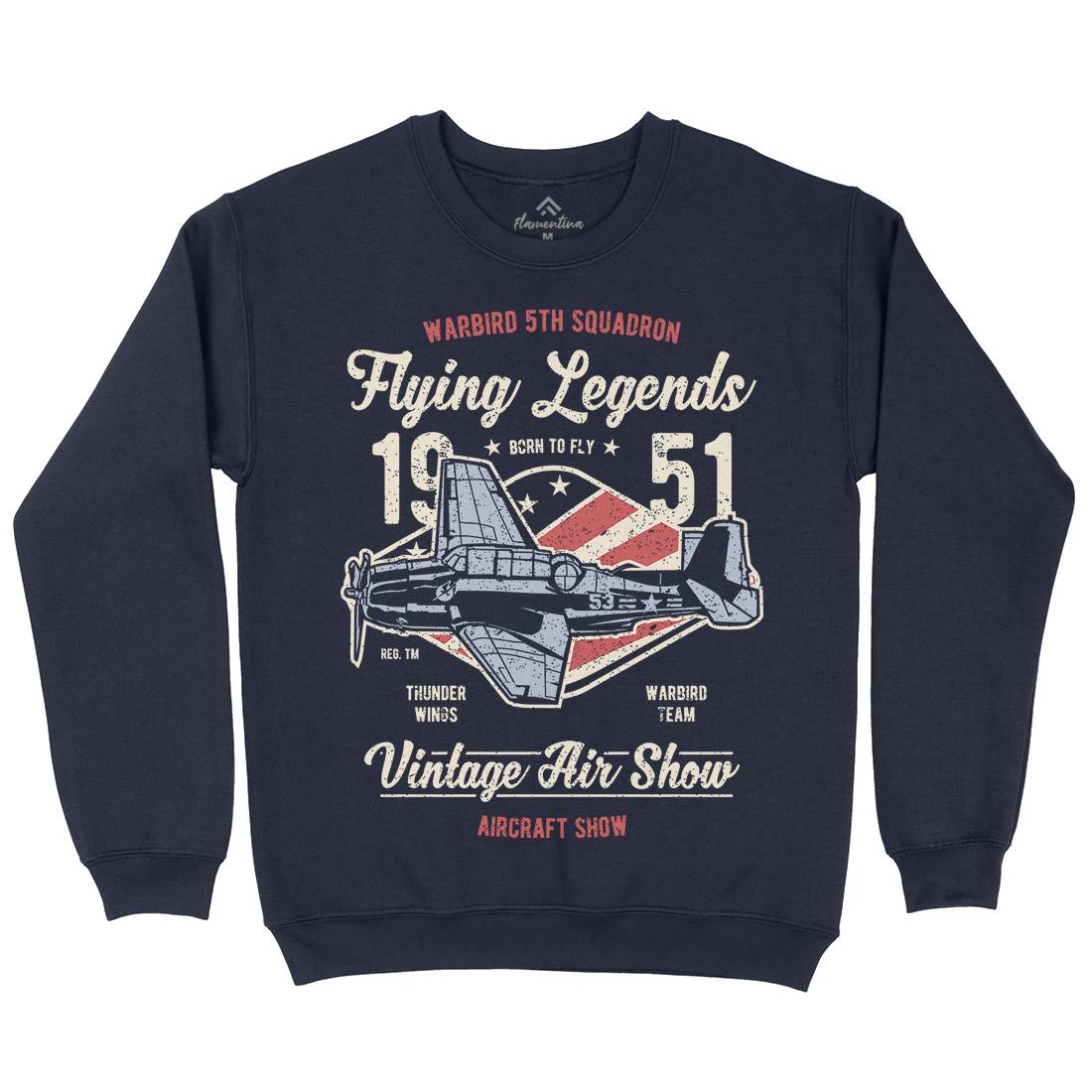 Flying Legends Mens Crew Neck Sweatshirt Vehicles A664