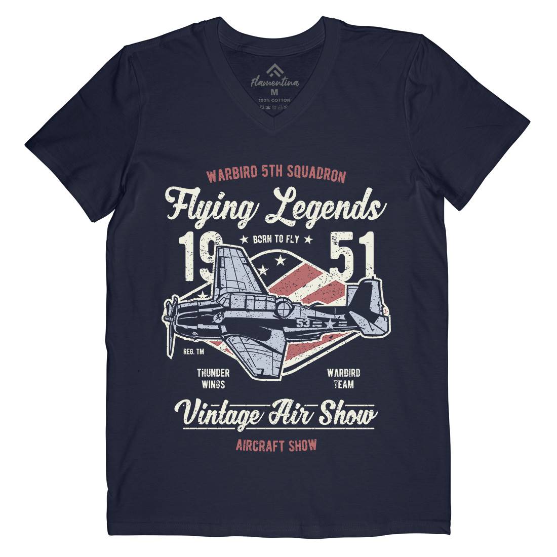 Flying Legends Mens Organic V-Neck T-Shirt Vehicles A664