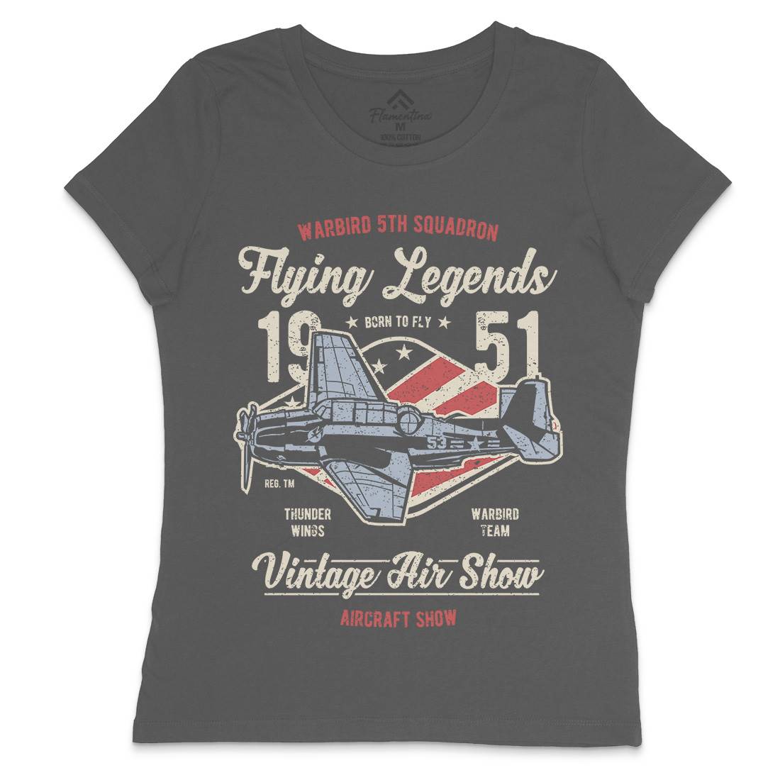 Flying Legends Womens Crew Neck T-Shirt Vehicles A664