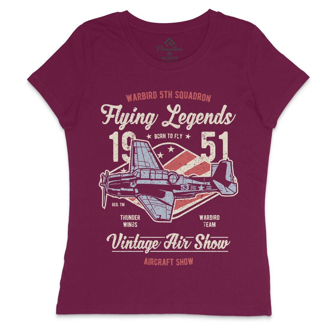 Flying Legends Womens Crew Neck T-Shirt Vehicles A664