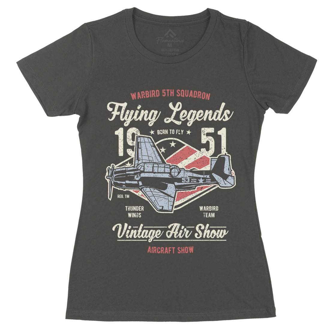 Flying Legends Womens Organic Crew Neck T-Shirt Vehicles A664