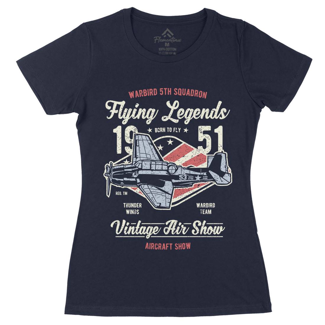 Flying Legends Womens Organic Crew Neck T-Shirt Vehicles A664
