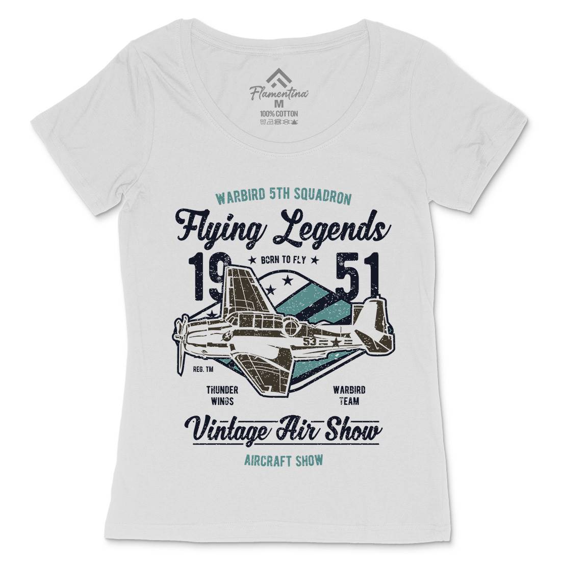 Flying Legends Womens Scoop Neck T-Shirt Vehicles A664