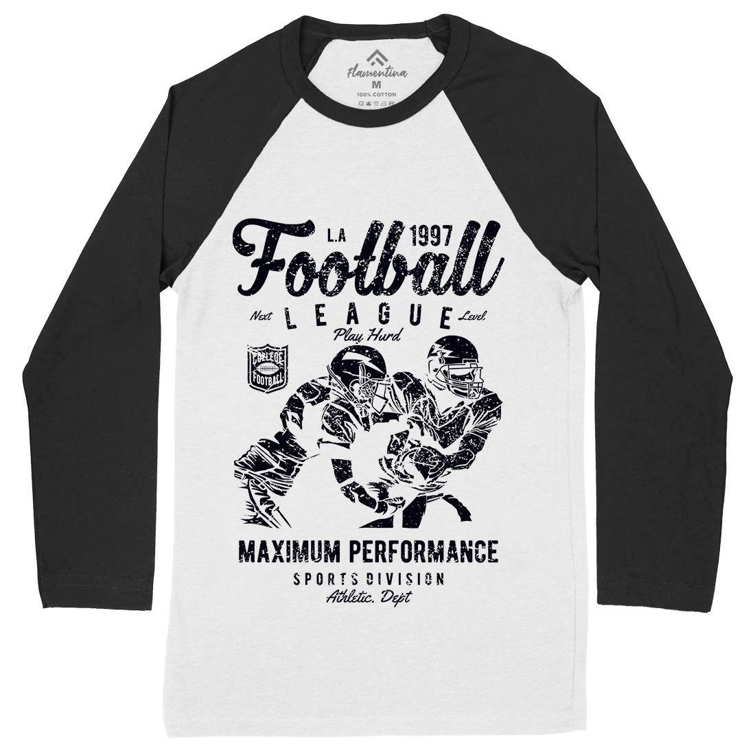Football League Mens Long Sleeve Baseball T-Shirt Sport A665
