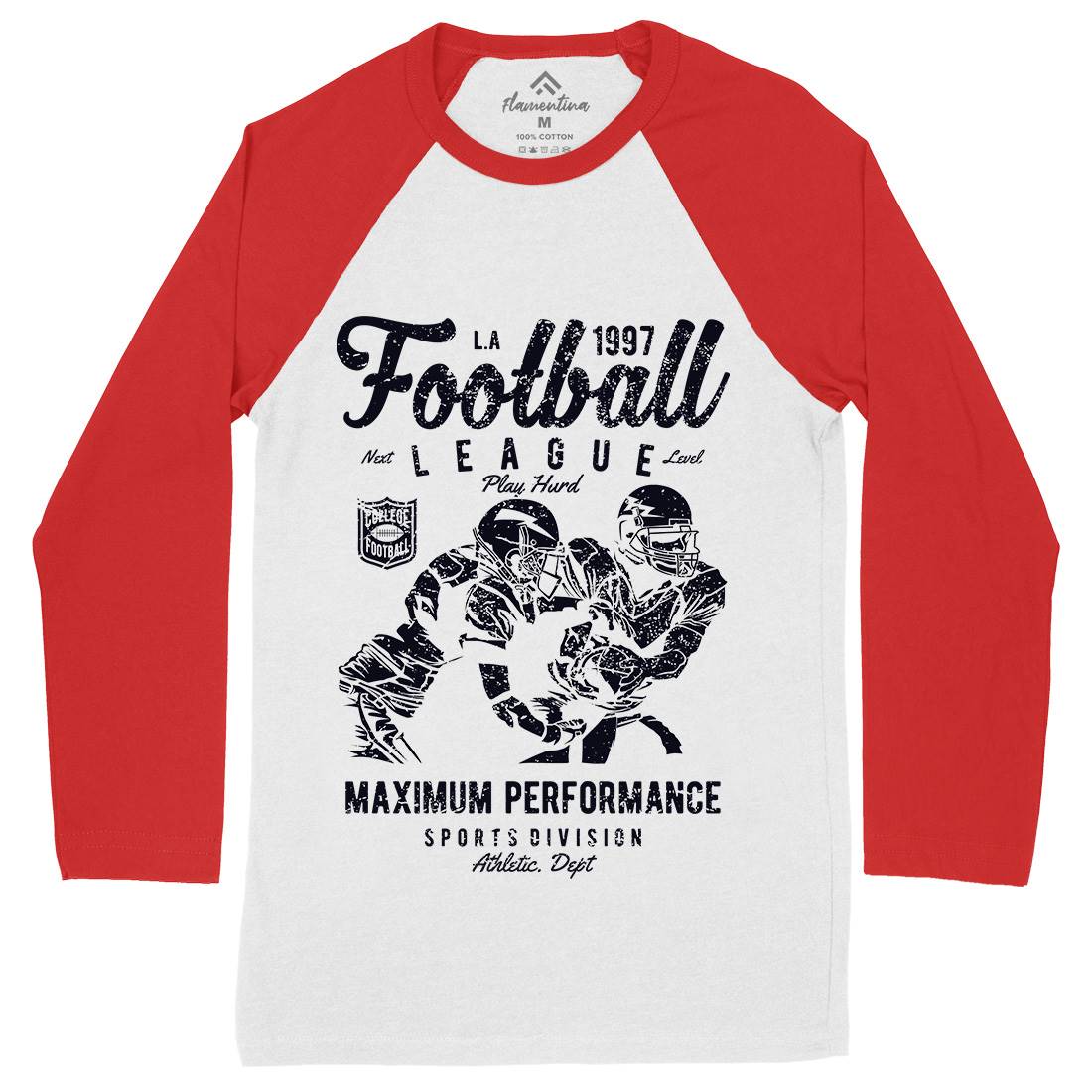 Football League Mens Long Sleeve Baseball T-Shirt Sport A665