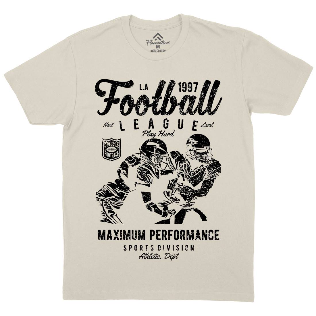 Football League Mens Organic Crew Neck T-Shirt Sport A665