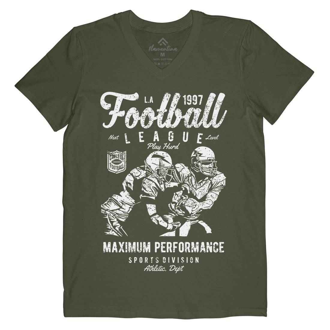 Football League Mens Organic V-Neck T-Shirt Sport A665