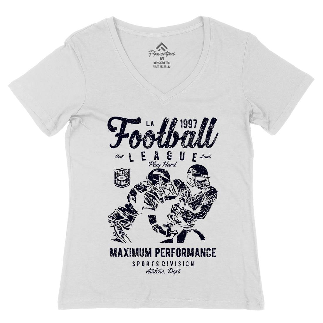 Football League Womens Organic V-Neck T-Shirt Sport A665