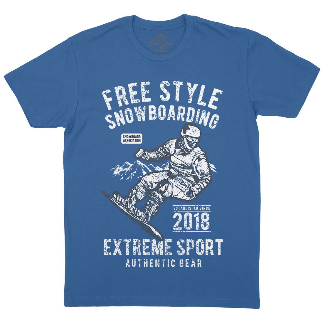 Free Style Snowboarding Mens Crew Neck T-Shirt Sport A666