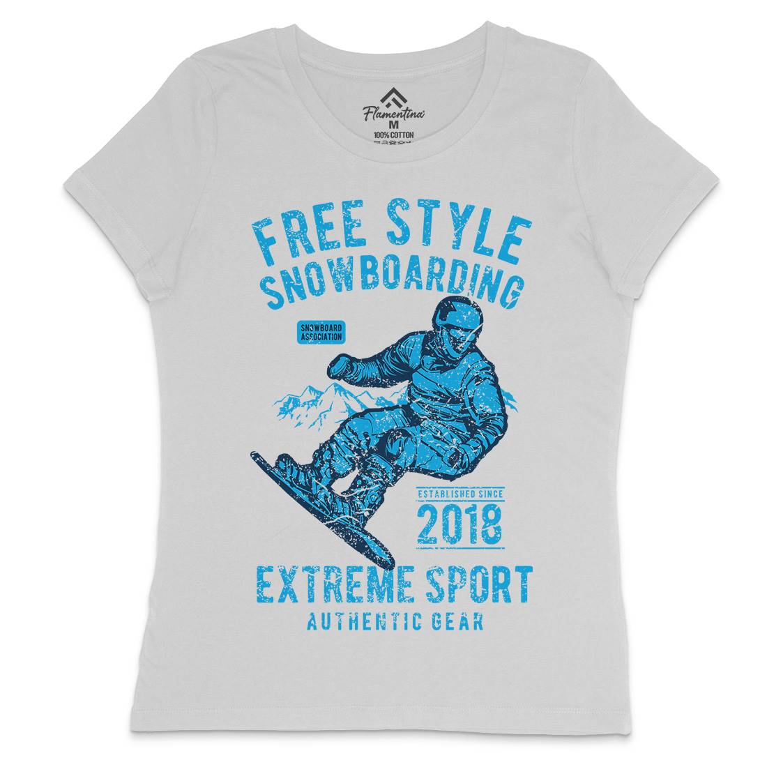 Free Style Snowboarding Womens Crew Neck T-Shirt Sport A666