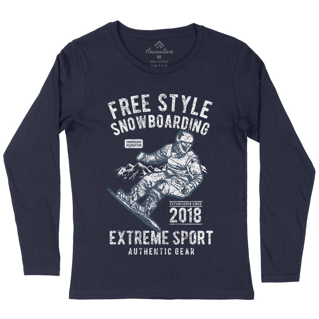 Free Style Snowboarding Womens Long Sleeve T-Shirt Sport A666