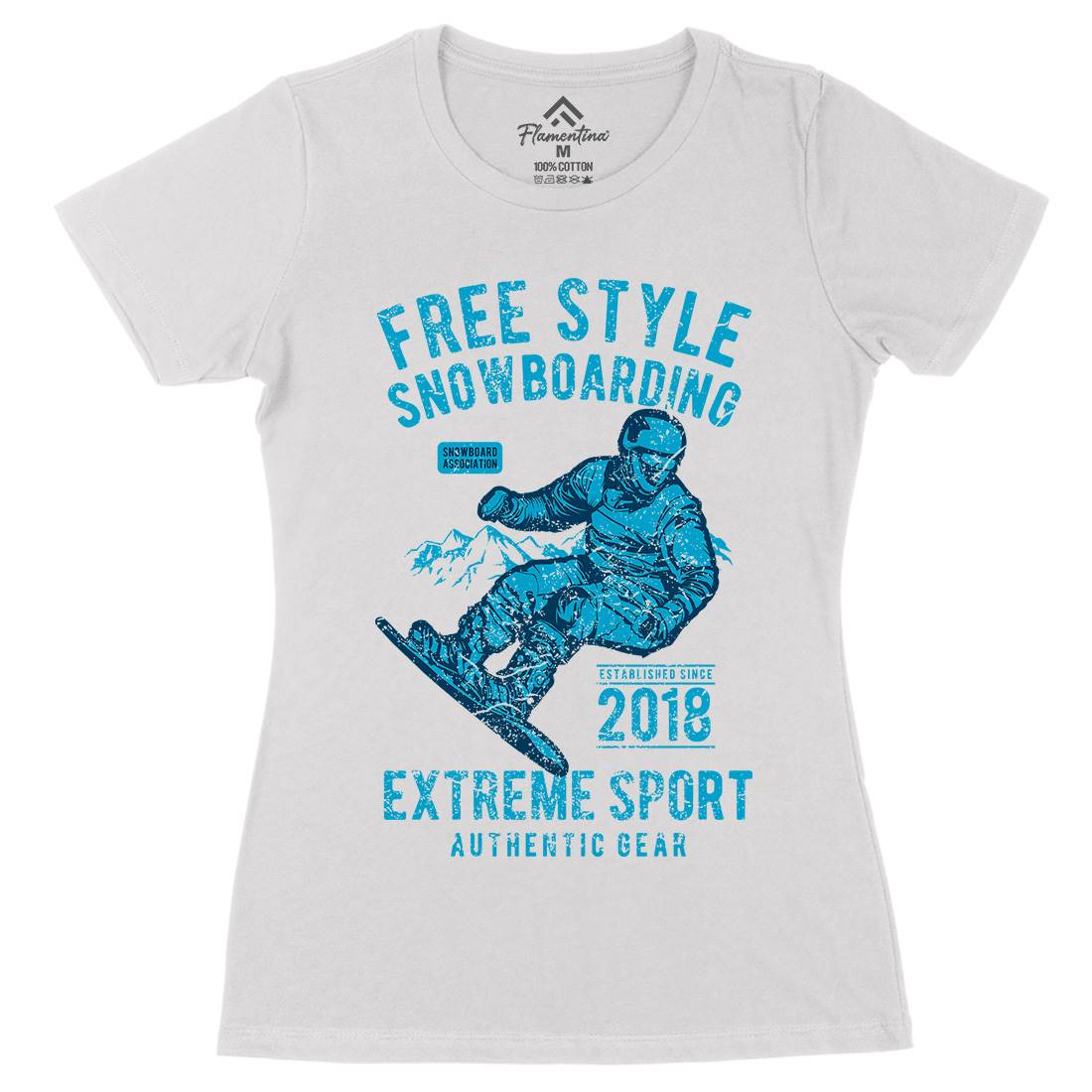 Free Style Snowboarding Womens Organic Crew Neck T-Shirt Sport A666