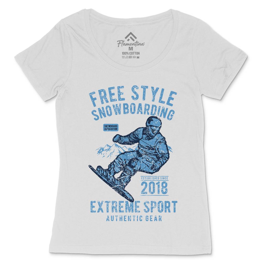 Free Style Snowboarding Womens Scoop Neck T-Shirt Sport A666