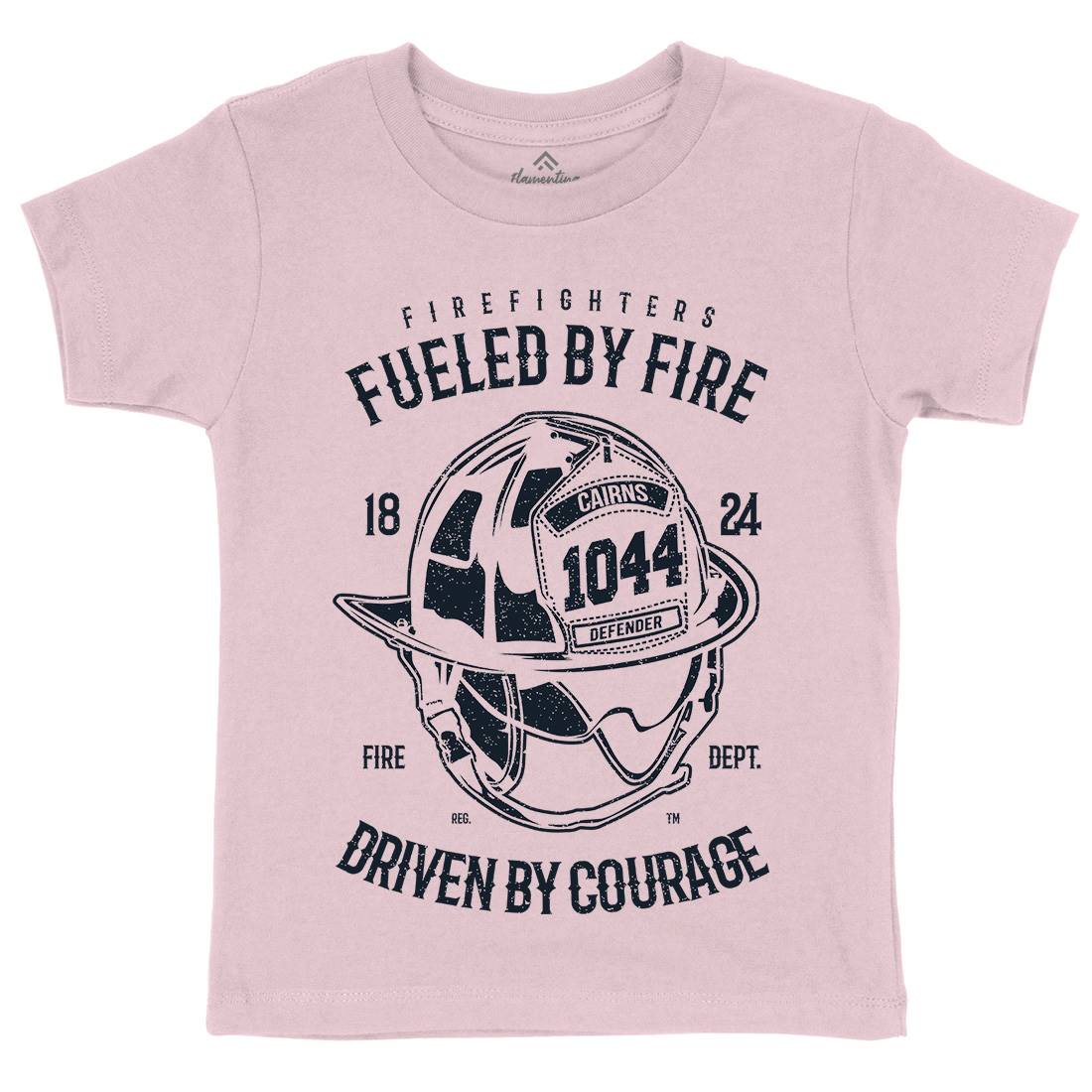 Fuelled By Fire Kids Organic Crew Neck T-Shirt Firefighters A667