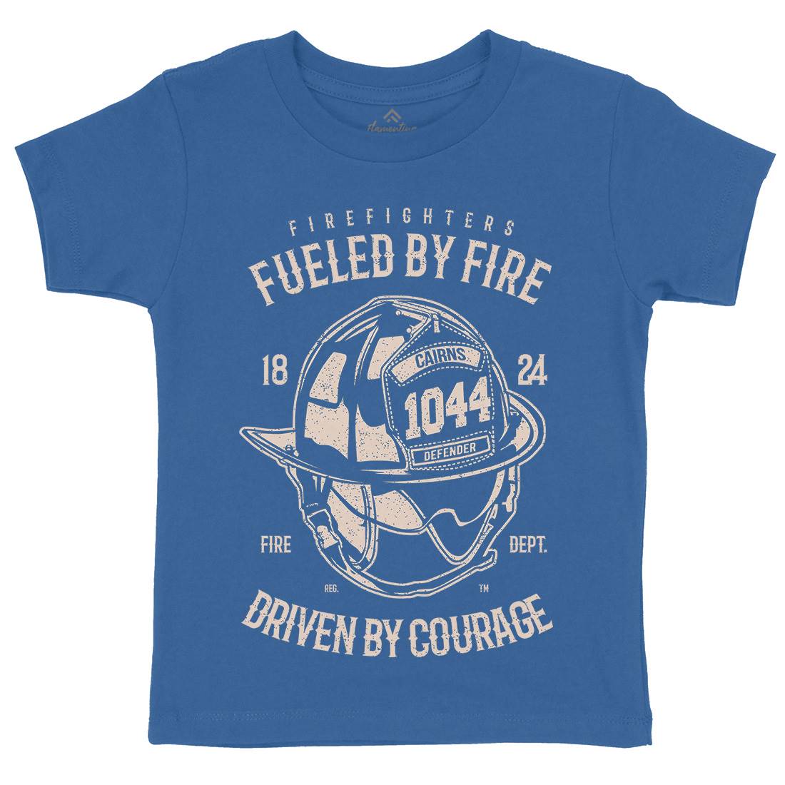 Fuelled By Fire Kids Crew Neck T-Shirt Firefighters A667