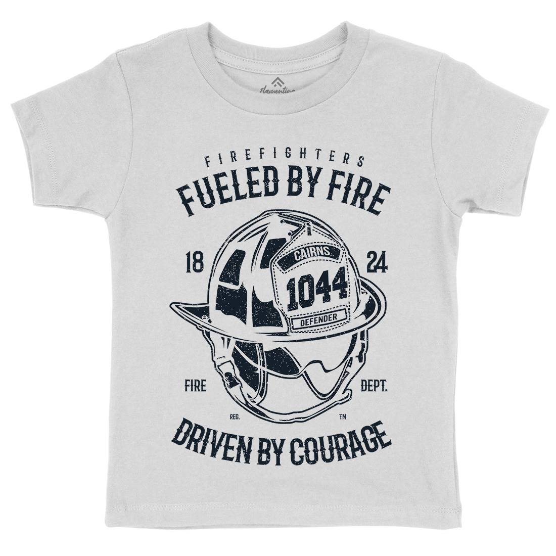 Fuelled By Fire Kids Organic Crew Neck T-Shirt Firefighters A667